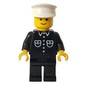 Man, Black Shirt with Buttons and Pockets, Black Legs, White Hat