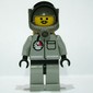 Fireman, Light Gray Fire Suit with Gauge and Pocket, Dark Gray Helmet with Breathing Apparatus, Moustache