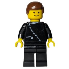 Man, Black Jacket with Zipper, Brown Hair (fig-008754)