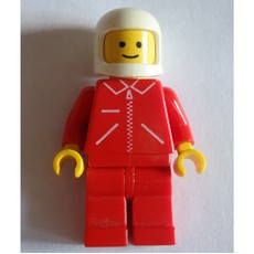 Man, Red Jacket with Zipper and Pockets, Red Legs, White Helmet (fig-008811)