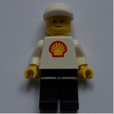 Man, White Torso with Shell Logo, Black Legs, White Cap (fig-008812)