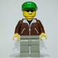 Man, Brown Jacket, Light Gray Legs, Green Cap, Sunglasses