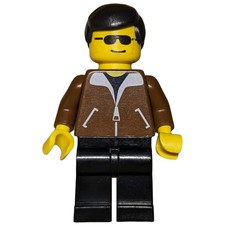Man, Brown Jacket, Blue Legs, Black Hair, Sunglasses (fig-008834)