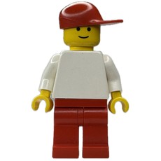 Man, White Torso, Red Legs, Red Cap (3626a Head) (fig-008839)