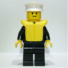 Boat Admiral, Black Suit with Gold Anchor, Yellow Life Vest (fig-008840)