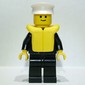 Boat Admiral, Black Suit with Gold Anchor, Yellow Life Vest