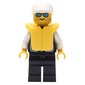 Policeman, Black Vest with Badge and Pockets, White Cap, Blue Sunglasses