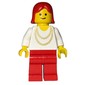 Woman, White Shirt with Gold Necklace, Red Legs, Red Hair (3626b Head)