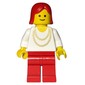 Woman, White Shirt with Gold Necklace, Red Legs, Red Hair (3626a Head)