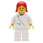 Woman, White Jacket with Zipper, White Legs, Red Hair