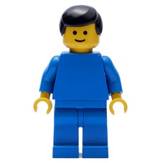 Man, Plain Blue, Black Hair (fig-008873)