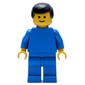 Man, Plain Blue, Black Hair