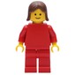Woman, Red Torso, Red Legs, Brown Hair (3626b Head)
