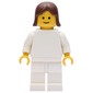 Woman, Plain White, Brown Hair