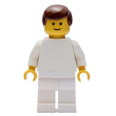 Man, Plain White, Brown Hair (fig-008876)