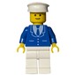 Man, Blue Jacket with Tie and Three Buttons, White Legs, White Hat