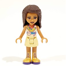 Andrea - Tan Jacket, Tan Skirt, Dark Brown Hair (fig-008903)