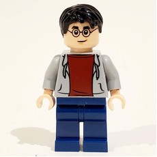 Harry Potter, Open Light Bluish Gray Jacket over Dark Red Shirt, Dark Blue Legs (fig-008936)