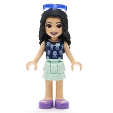 Emma - Dark Blue Top, Light Aqua Skirt, Glasses (fig-008962)