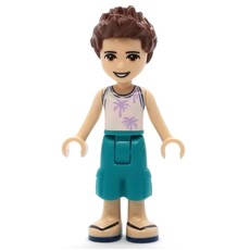 Ethan - White Shirt, Dark Turquoise Trousers, Reddish Brown Hair (fig-008963)