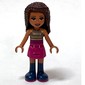 Andrea - Black/Gold Top, Magenta Skirt