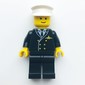 Pilot, Black Suit with Tie and Airplane Badge, White Hat