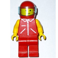 Man, Red Jacket with Zipper and Pockets, Red Legs, Red Helmet with Visor (fig-009003)