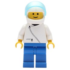 Man, White Jacket with Zipper, Blue Legs, White Helmet with Visor (fig-009005)