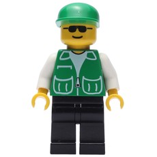 Man, Green Jacket, Black Legs, Green Cap, Sunglasses (fig-009008)