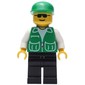 Man, Green Jacket, Black Legs, Green Cap, Sunglasses
