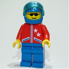 Man, Red Jacket with Stars, Blue Legs, Blue Helmet with Stars and Visor, Sunglasses (fig-009009)