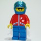 Man, Red Jacket with Stars, Blue Legs, Blue Helmet with Stars and Visor, Sunglasses