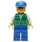 Man, Green Jacket, Blue Legs, Blue Cap, Sunglasses