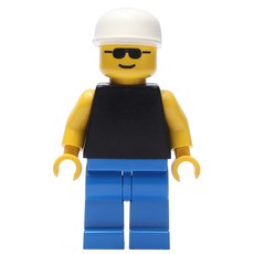 Man, Black Torso, Blue Legs, White Cap, Sunglasses (fig-009014)