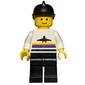Man, White Shirt with Airplane, Black Legs, Black Helmet