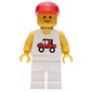 Man, White Vest with Truck, White Legs, Red Cap
