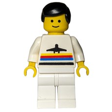 Man, White Shirt with Airplane, White Legs, Black Hair (fig-009033)