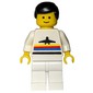 Man, White Shirt with Airplane, White Legs, Black Hair