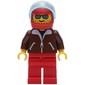 Pilot, Brown Jacket, Red Legs, Red Helmet with Stars and Visor, Blue Sunglasses