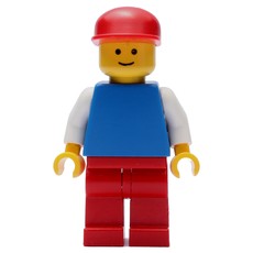 Man, Blue Torso, Red Legs, Red Cap (3626b Head) (fig-009044)
