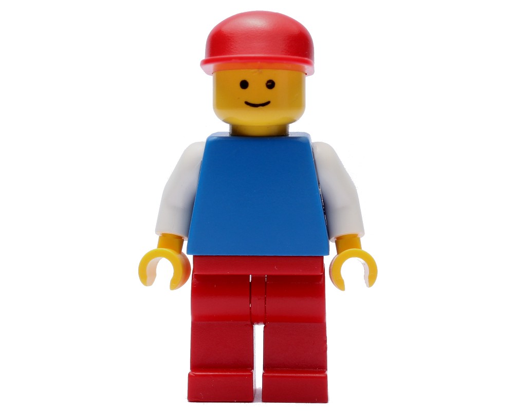 LEGO Set fig-009044 Man, Blue Torso, Red Legs, Red Cap (3626b Head ...