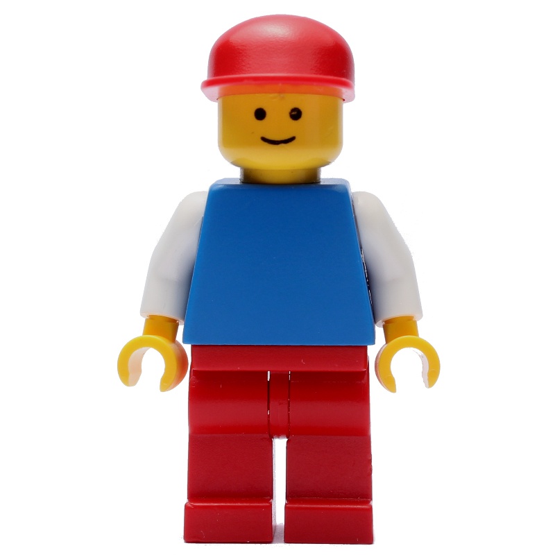 LEGO Set fig-009044 Man, Blue Torso, Red Legs, Red Cap (3626b Head ...
