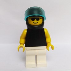 Man, Black Torso, White Legs, Black Helmet with Visor, Sunglasses (fig-009047)