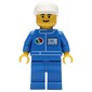 Man, Blue Jumpsuit with Octan Logo, White Cap