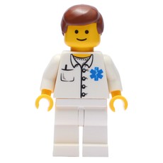Doctor, White Shirt with Star of Life Logo, Reddish Brown Hair (fig-009126)