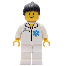 Doctor, Woman, White Shirt with Star of Life Logo, Black Hair (fig-009127)