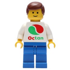 Man, White Top with Large Octan Logo, Blue Legs, Reddish Brown Hair (fig-009134)