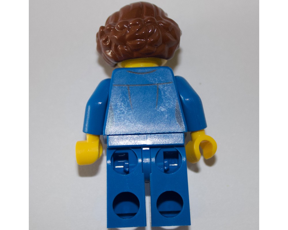 LEGO Set fig-009145 Pilot - Blue Torso, Blue Legs, Reddish Brown Hair ...