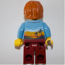 Medium Blue Torso, Dark Red Legs, Dark Orange Hair (fig-009146)
