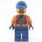 Worker - Orange Torso, Blue Legs, Blue Cap, Reddish Brown Beard